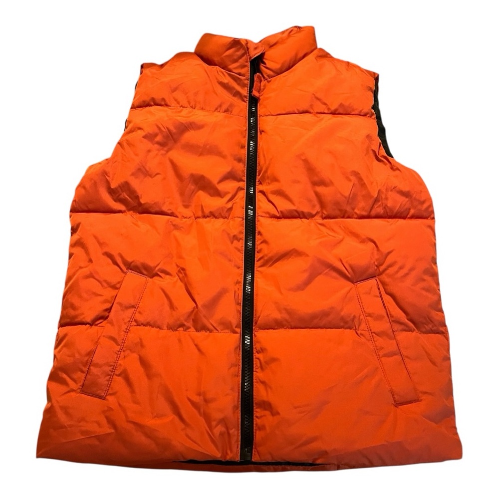Old Navy Boys Orange Puffer Vest Size L (10–12) Zip Front